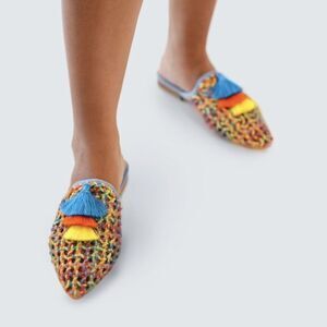 Rag & Co Handcrafted Zooey Colorful Mules NWT IN BAG Colorful Woven Mules